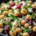 Feta & Cranberry Chickpeas with Lemon Vinaigrette