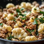 Garlic Butter Ground Turkey with Cauliflower Skillet