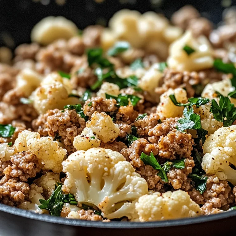 Garlic Butter Ground Turkey with Cauliflower Skillet