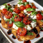 Italian Basil Chicken Cutlets with Tomato and Burrata Topping