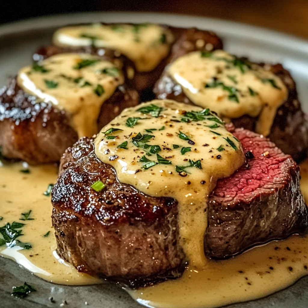 Juicy Steak with Creamy Garlic Sauce