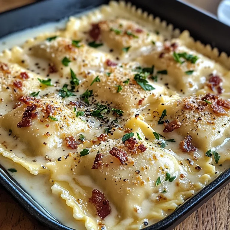 Olive Garden-Inspired Ravioli Carbonara