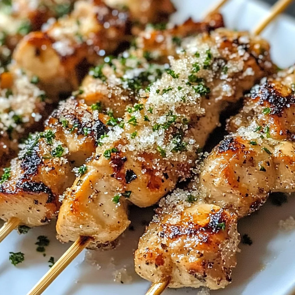 Ranch Garlic Parmesan Chicken Skewers