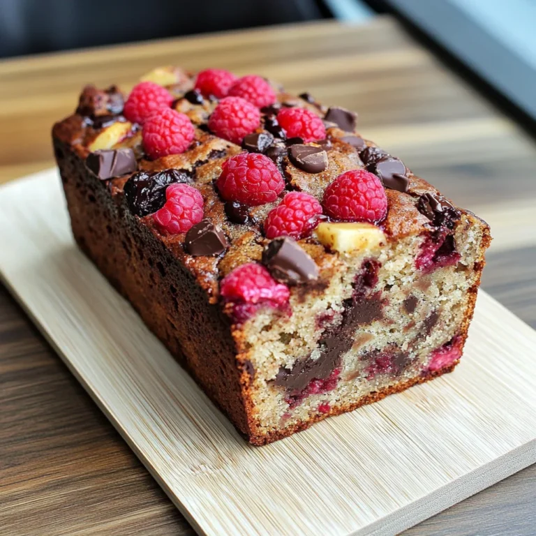 Raspberry Dark Chocolate Banana Bread