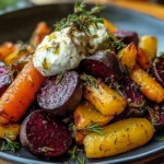 Roasted Beets and Carrots Salad with Burrata