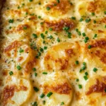 Roasted Garlic Potatoes au Gratin