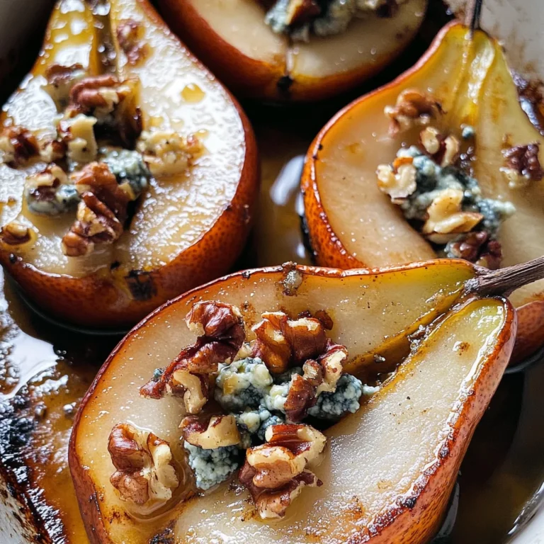 Roasted Pears with Blue Cheese, Walnuts and Honey Recipe