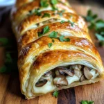 Savory Mushroom & Gruyère Puff Pastry Braid
