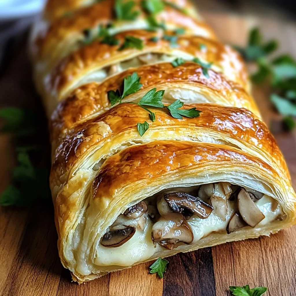 Savory Mushroom & Gruyère Puff Pastry Braid