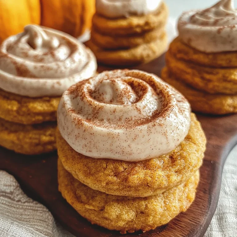 Soft Pumpkin Cookies with Cinnamon Frosting