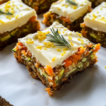 Spiced Ginger Carrot and Zucchini Bars with Lemon Cream Cheese Frosting