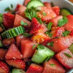 Strawberry Watermelon Salad with Refreshing Honey