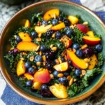 Summer Peach Blueberry Kale Salad
