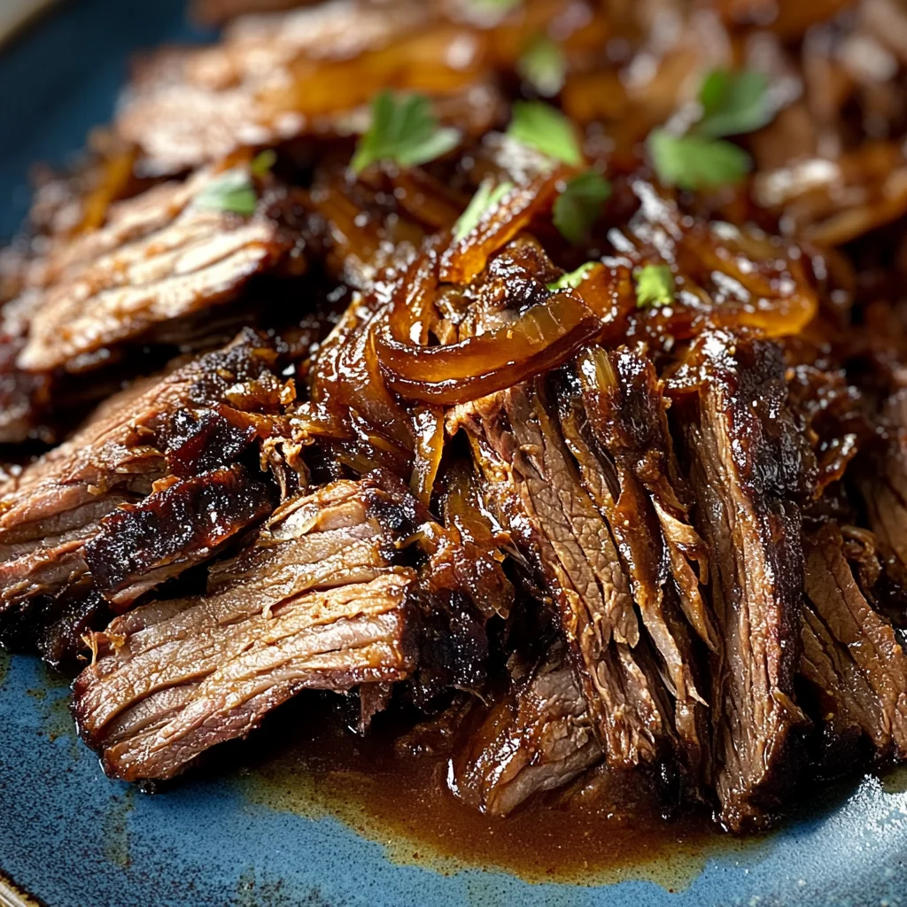 Sweet & Savory Caramelized Pulled Beef Brisket