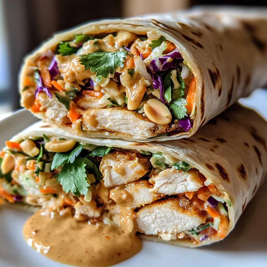 Thai Peanut Chicken Wraps