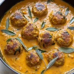 Turkey Meatballs in Pumpkin Sage Sauce