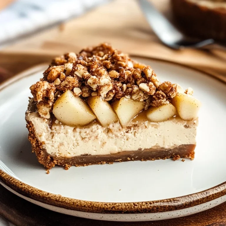VEGAN APPLE CRUMBLE CHEESECAKE
