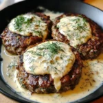 chicken hamburger Steaks in Creamy Dill Sauce